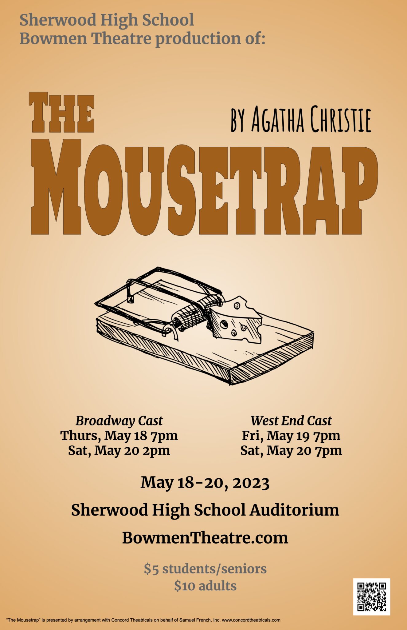 The Mousetrap 2023 Playbill Sherwood High School Bowmen Theatre